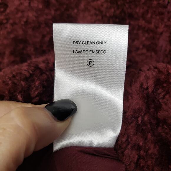 Pendleton Women's M Full Zip Fuzzy Jacket Burgundy Red Fall Granola Girl Shacket - Picture 7 of 11